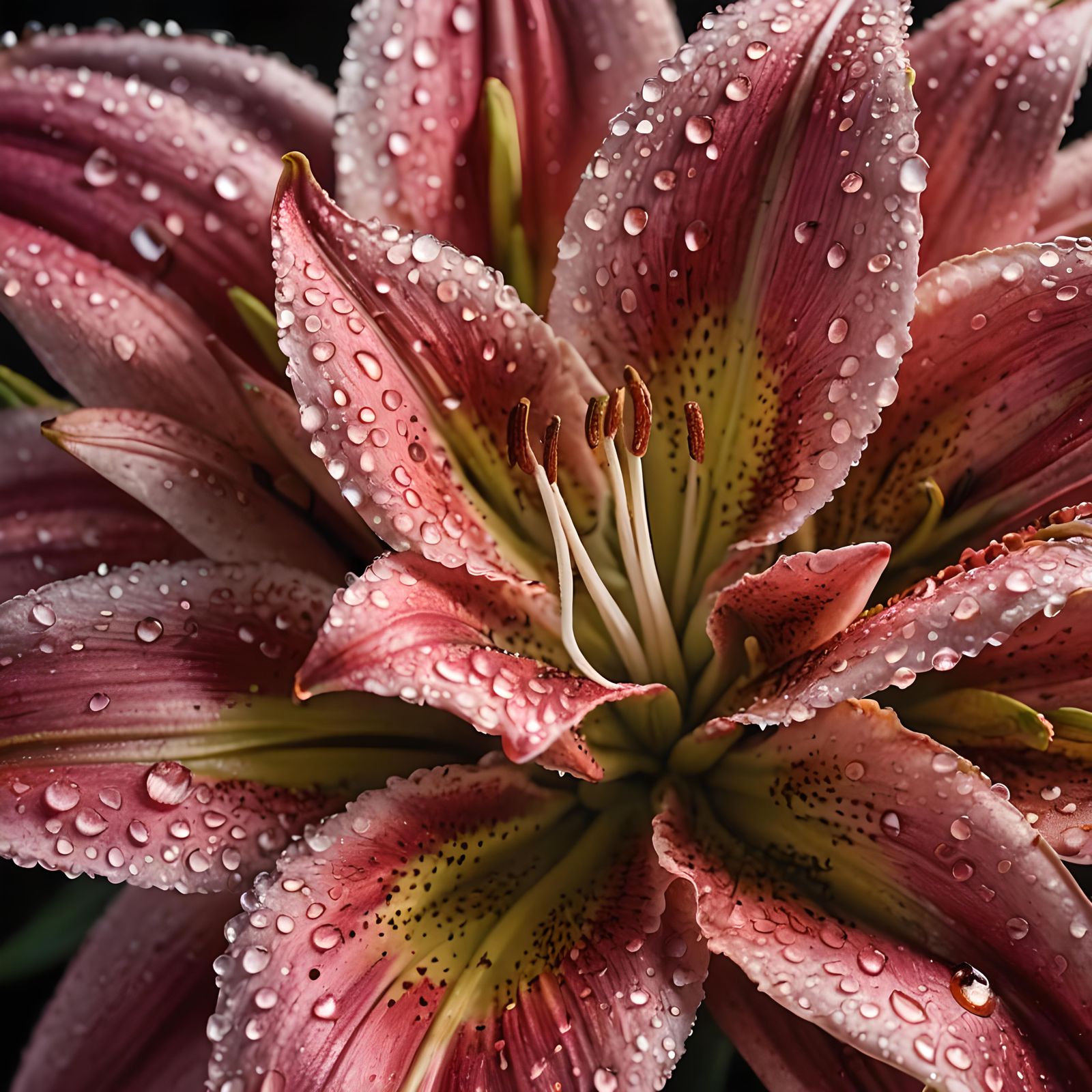 Stargazer Lily in Morning Dew: Macro Photography