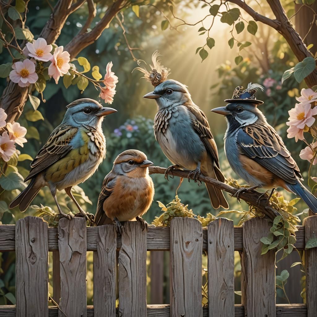 Birds in Hats: Detailed Digital Matte Painting