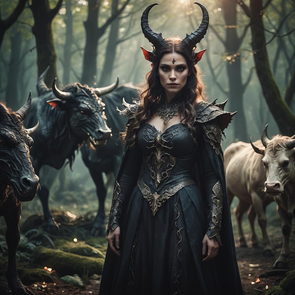Mystical Woman with Fantasy Creature Features