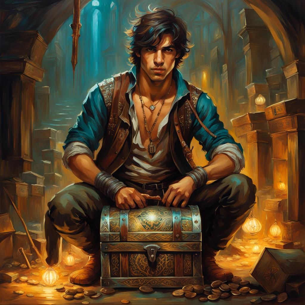 Rogue with Treasure Chest