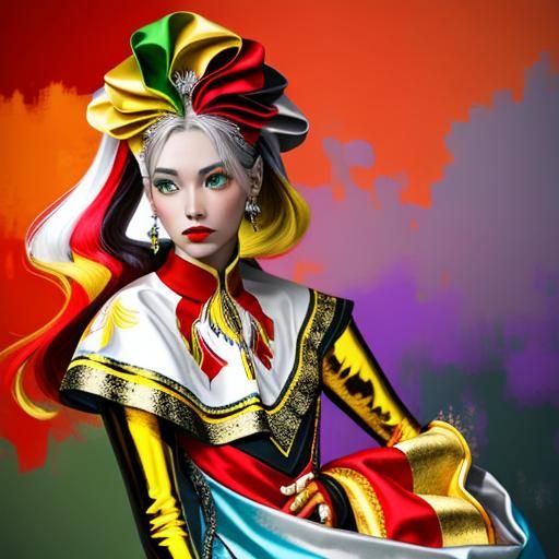 Abstract Swirls of Red, Gold, and Other Colors