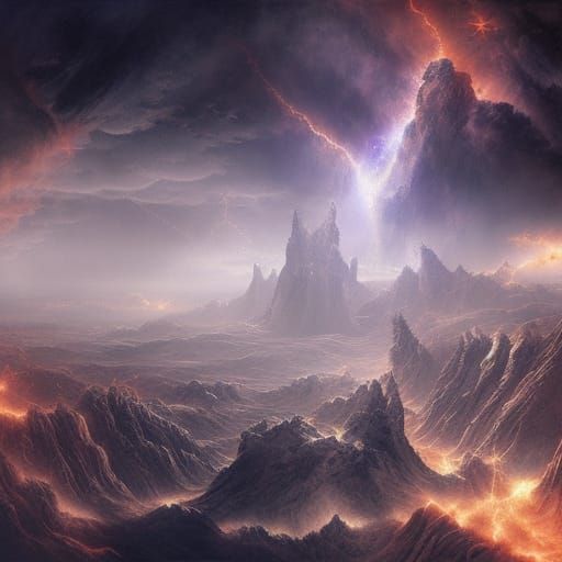 Epic Celestial Explosion Digital Matte Painting