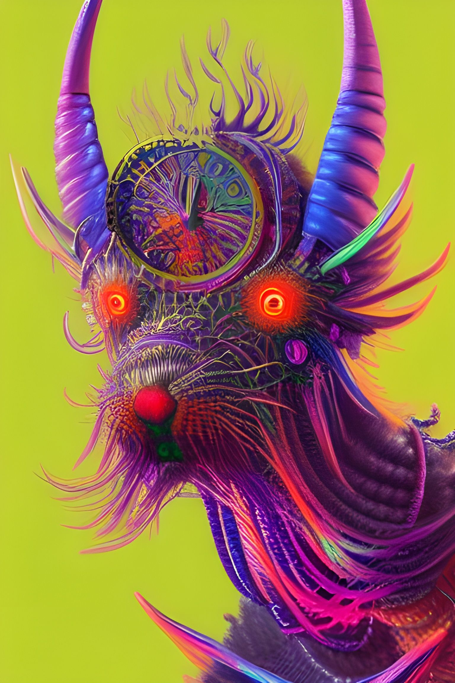 Psychedelic Hairy Cyborg: Digital Painting