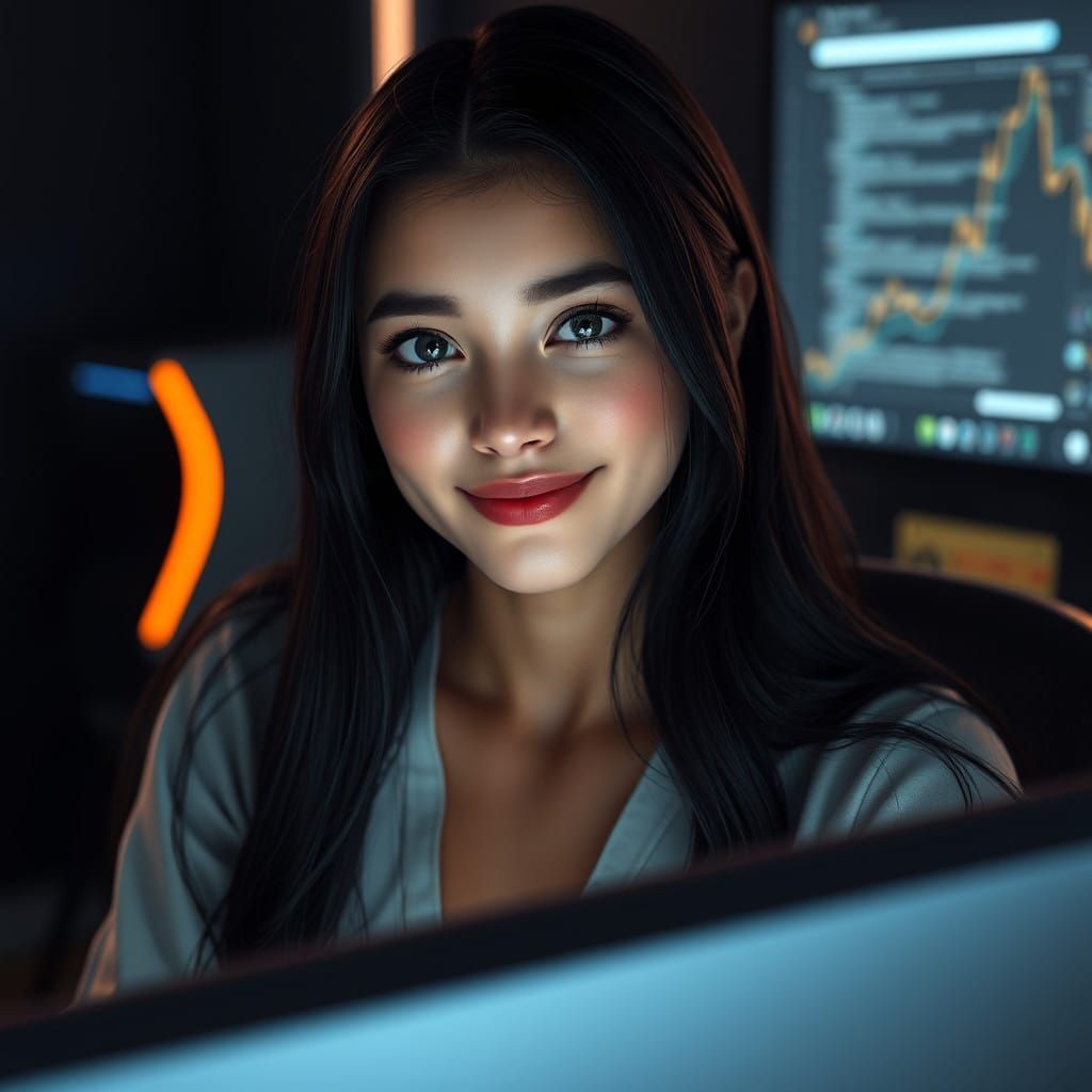 Ethereal Woman in Futuristic Atmosphere, Rendered in Unreal...