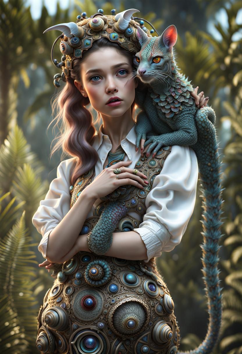 Exotic Creature in a Bizarre Magical Landscape