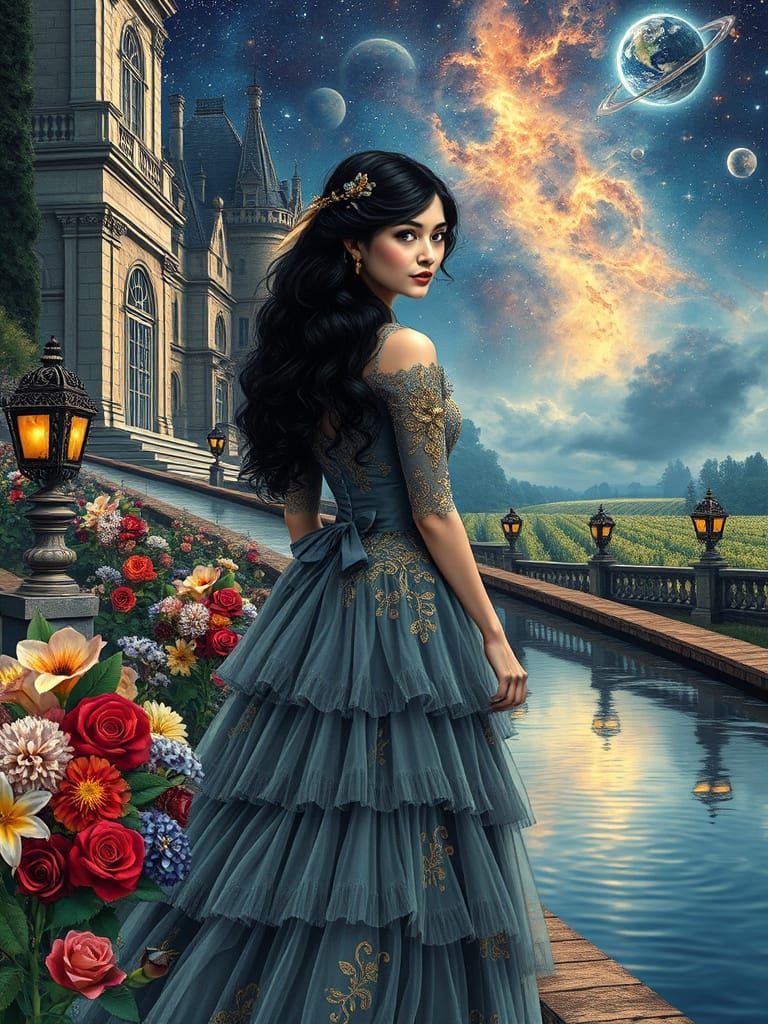 Elegant Princess in Celestial Wonderland