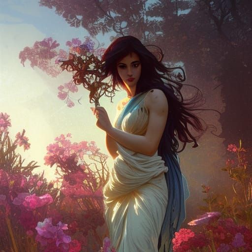 Persephone in the Greek Underworld: Hyperdetailed Concept Ar...