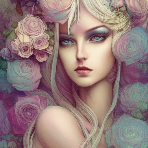 Decadent Androgynous God Portrait in Pastel Colors