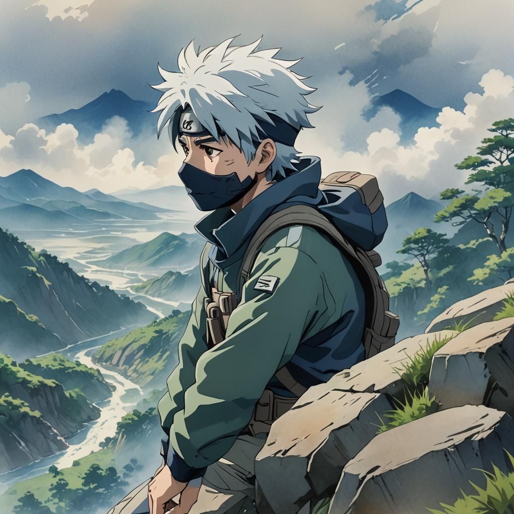 Kakashi Hatake Serene Landscape in Ghibli Style
