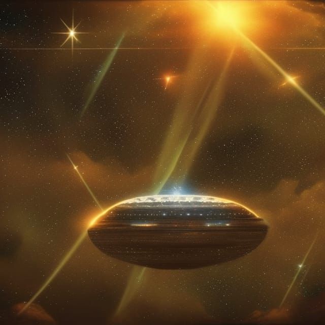 Angelic UFO Radiating Positive Energy: Digital Matte Paintin...