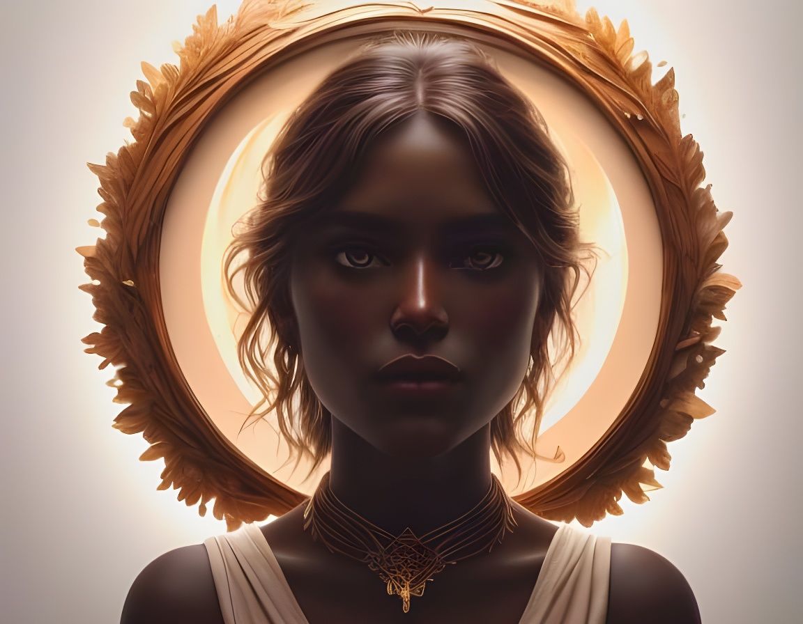 Ethereal Portrait in Dark, Golden Hues