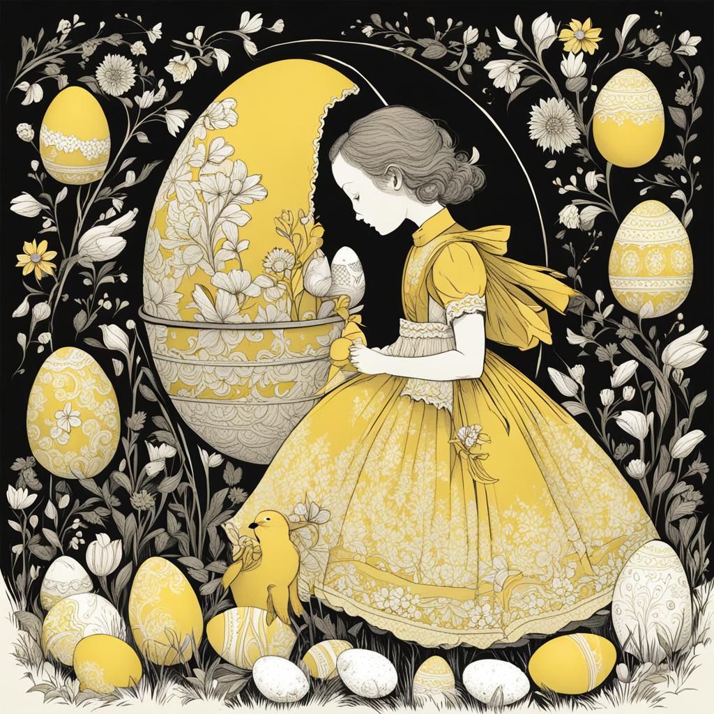 Whimsical Easter Egg Hunt in Storybook Style