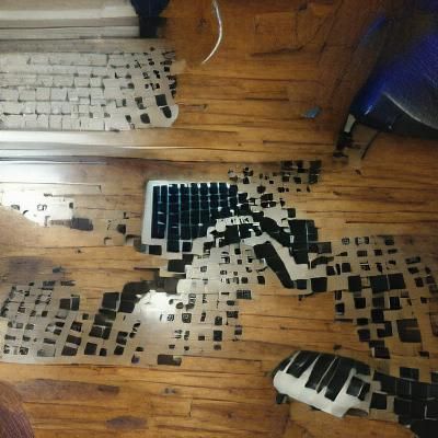 Keyboards Spilled on Floor: A Colorful Mess