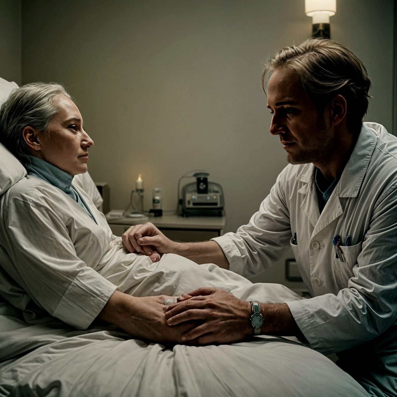 Nurse Offers Comfort in Cinematic Hospital Scene