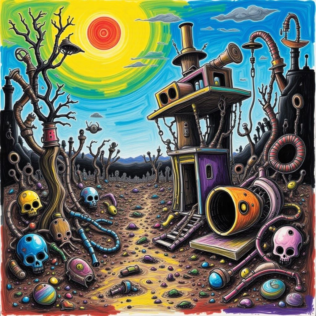 Cyberpunk Cityscape in a Dystopian Future