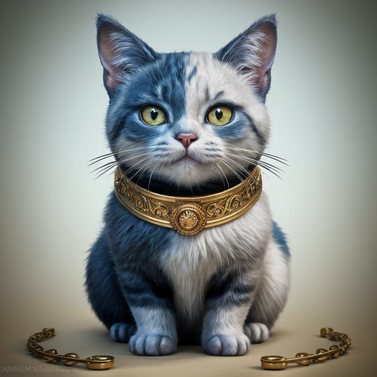 Mystical Maneki-Neko Cat in Vibrant, Hyper-Realistic Style