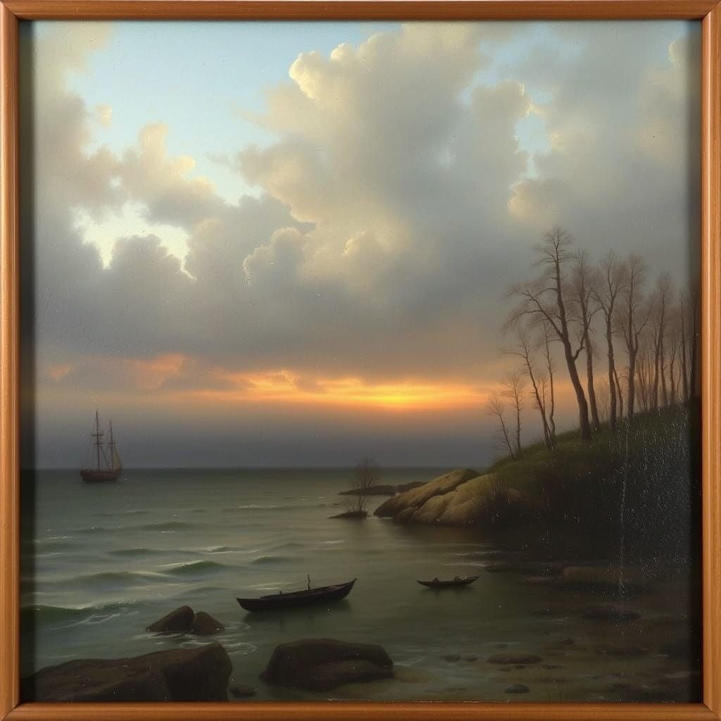 Romantic Landscape with Figures in 19th Century Style