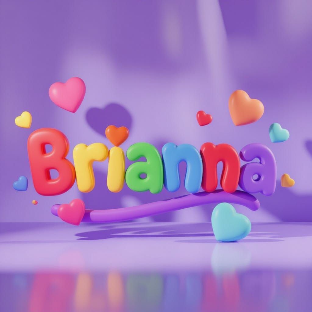 Playful 3D Render of 'Brianna' in Vibrant Colors