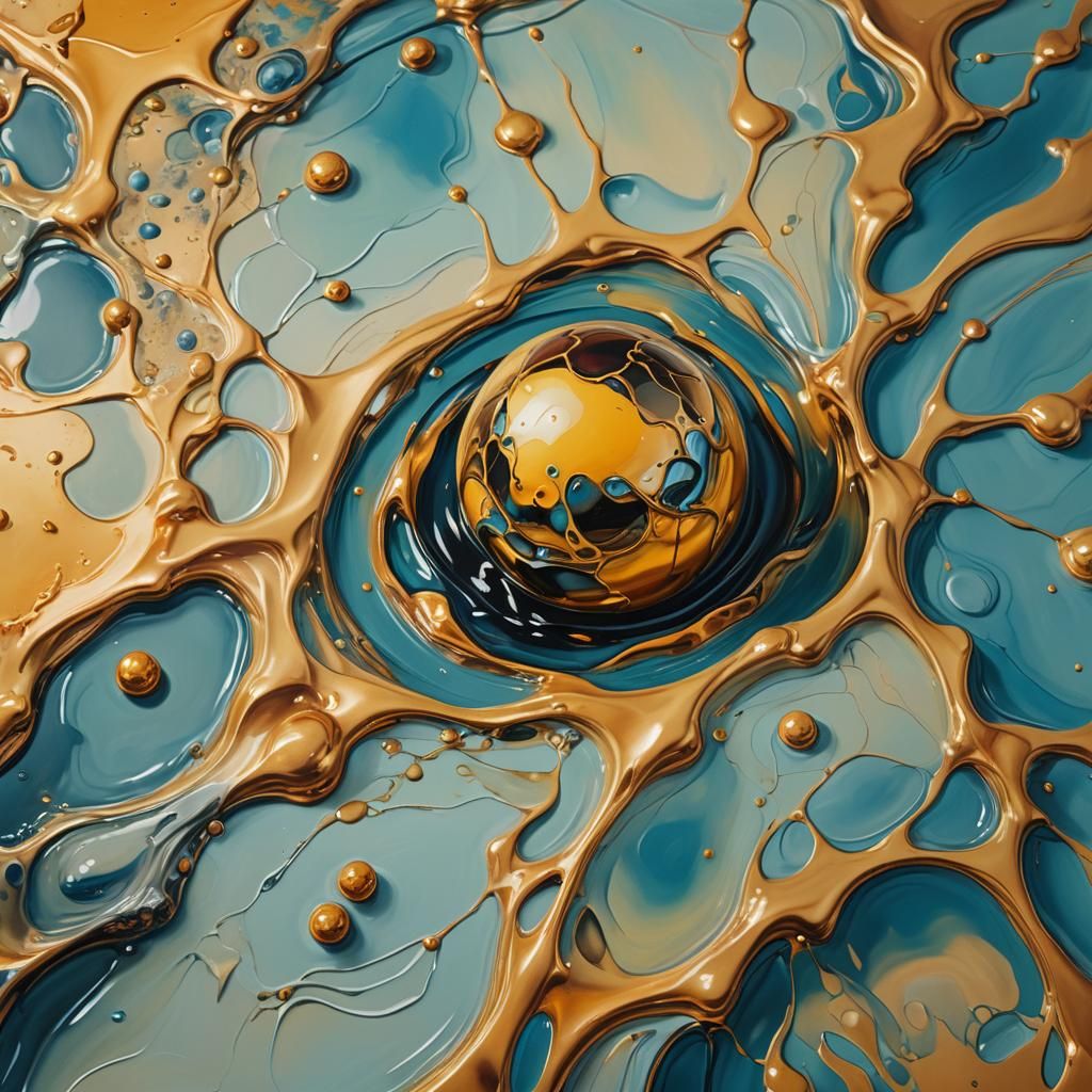 Surreal Melting Rock in Oil, Salvador Dali Style
