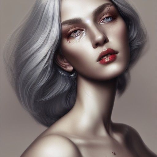 Seductive Vampire Queen: Digital Art Portrait