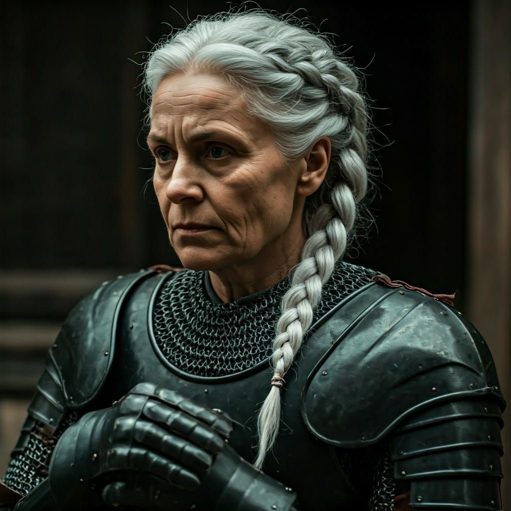 Epic 15th Century Warrior Woman in Cinematic Black Armour