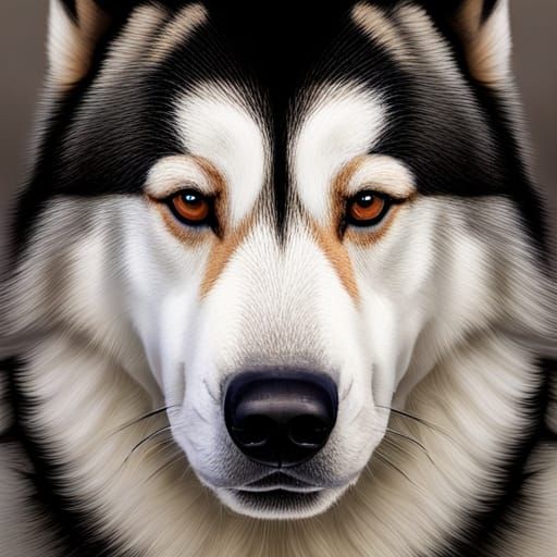 Majestic Alaskan Malamute Portrait in Professional Style