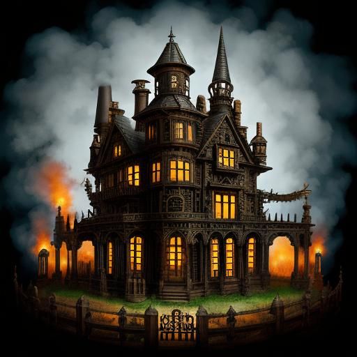 Steampunk Horror House with Googly Eyes