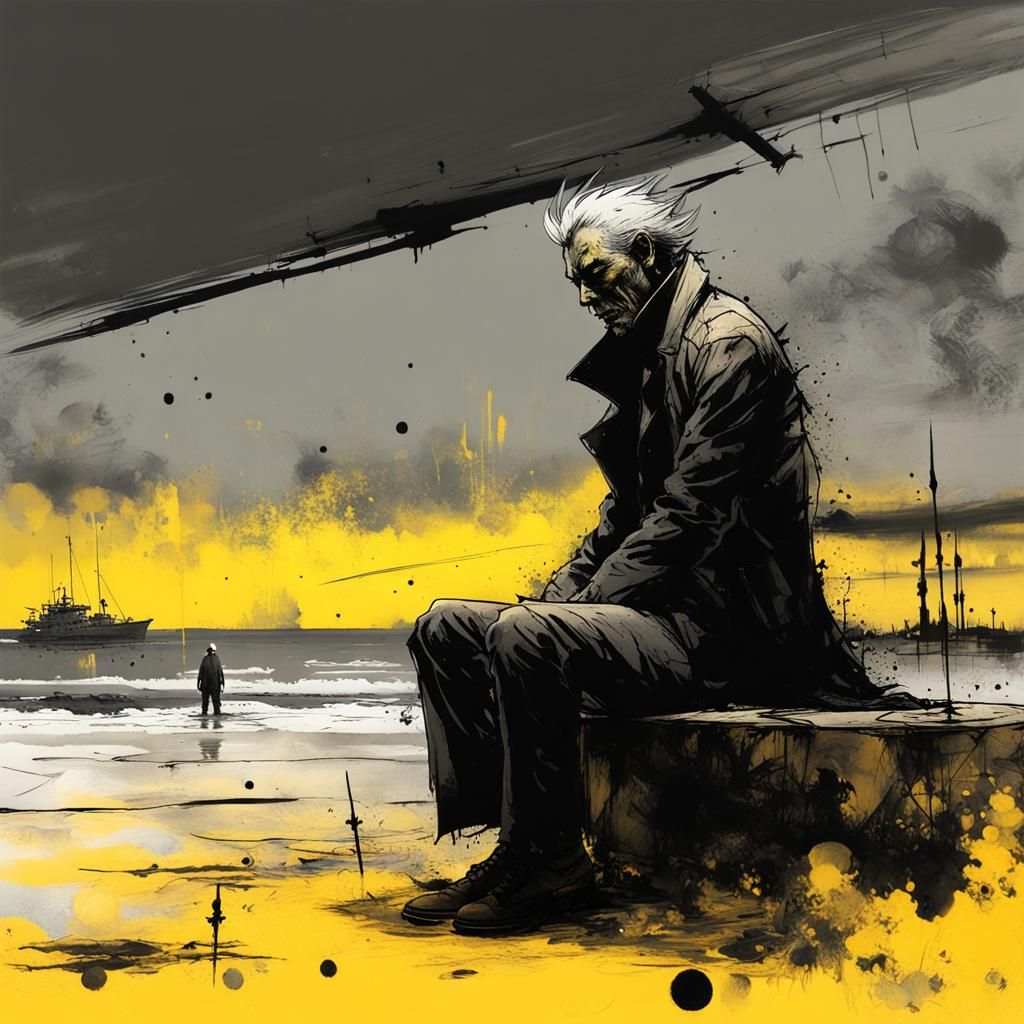 Dystopian Vampire Sunrise: Maximalist Body Horror Art