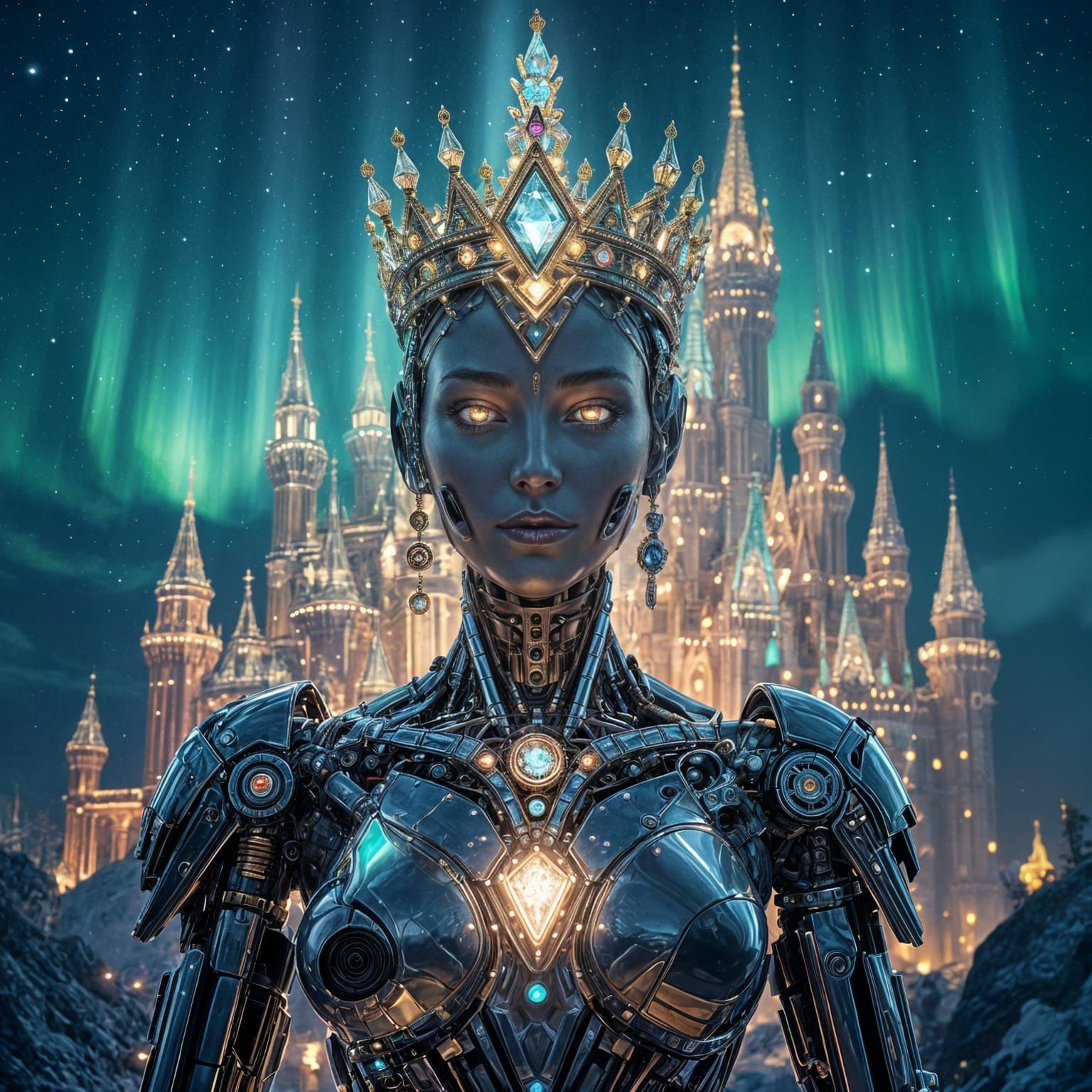 Robotic Machine Goddess in Jewel Castle