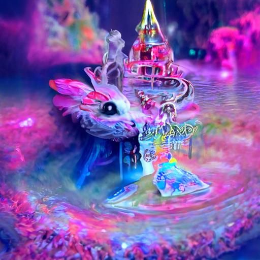 Synthwave Diamond Rabbit Hole: Alice in Wonderland