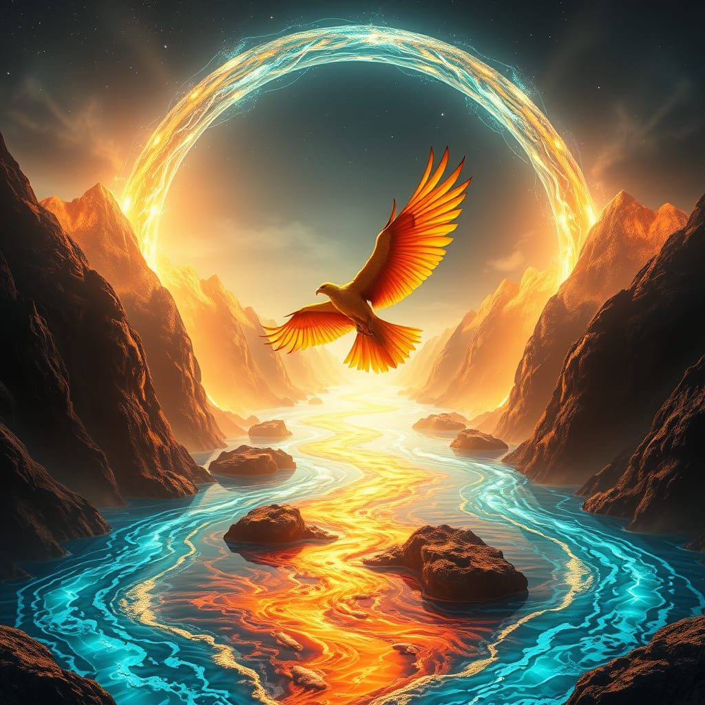 Magical River Flows in Infinity Loop of Glowing 8