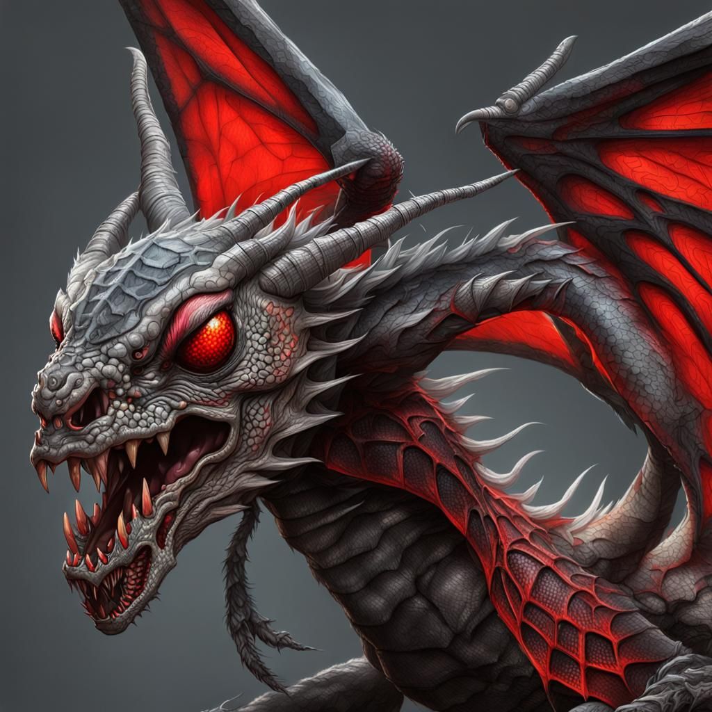 Hyperrealistic Spider Dragon with Ripped Wings