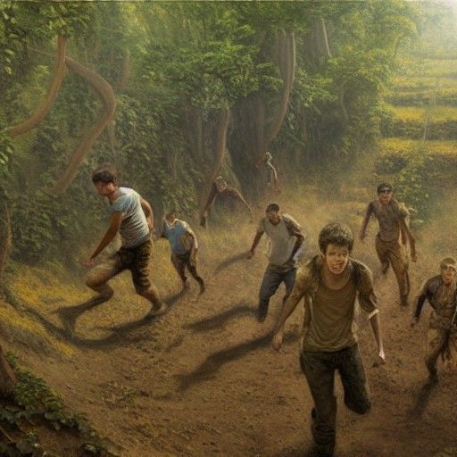 Detailed Maze Oil Painting in Classical Realism Style