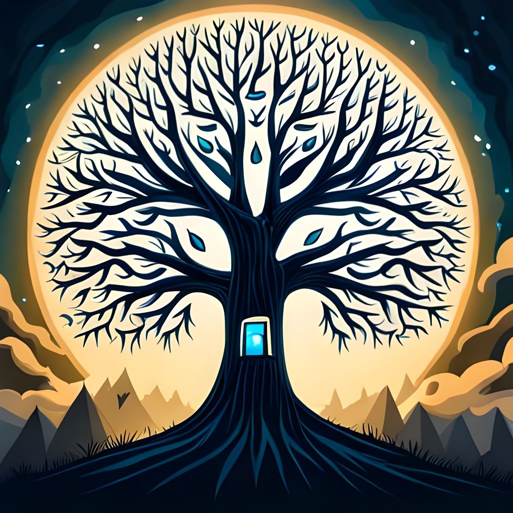 Intricate Heart Tree of Life: Digital Art