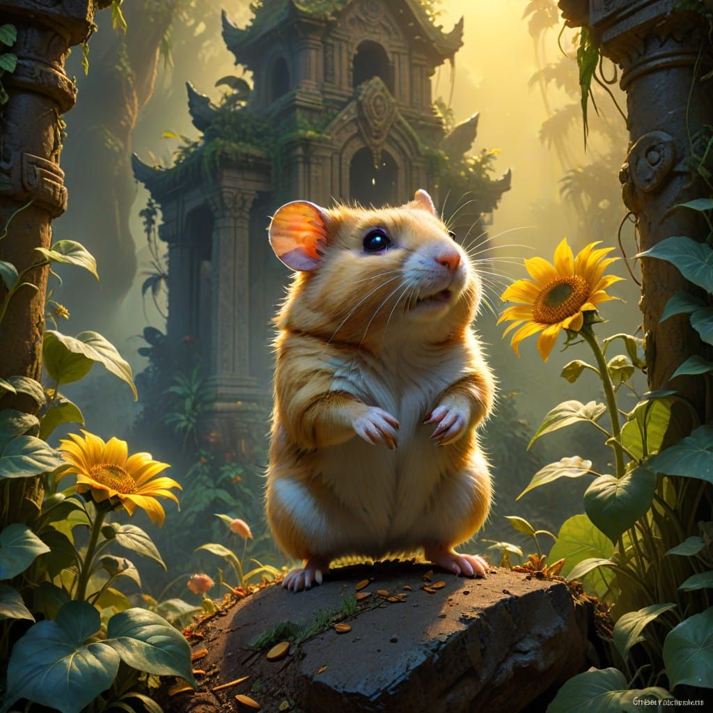 Hamster Explorer in a Sunflower Seed Jungle