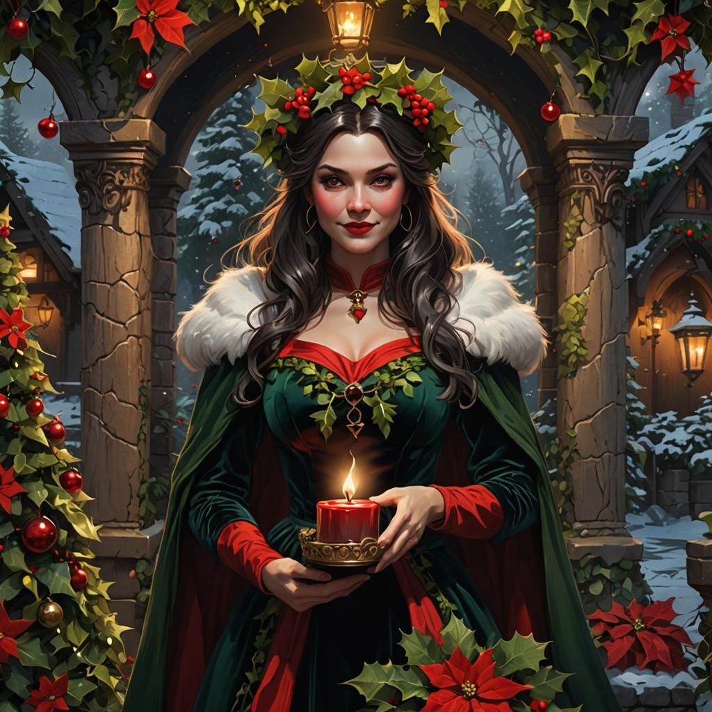 Festive Christmas Witch Concept Art