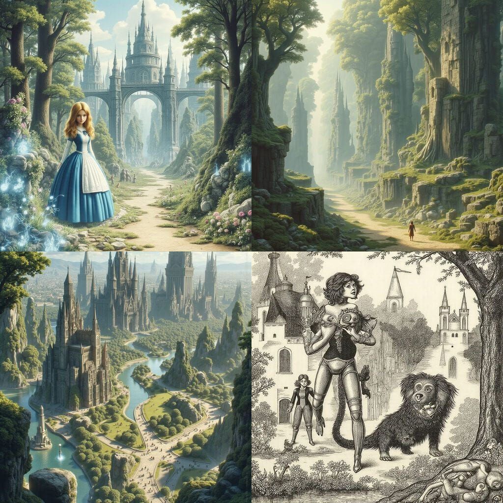 Futuristic Cyberpunk Alice in Wonderland