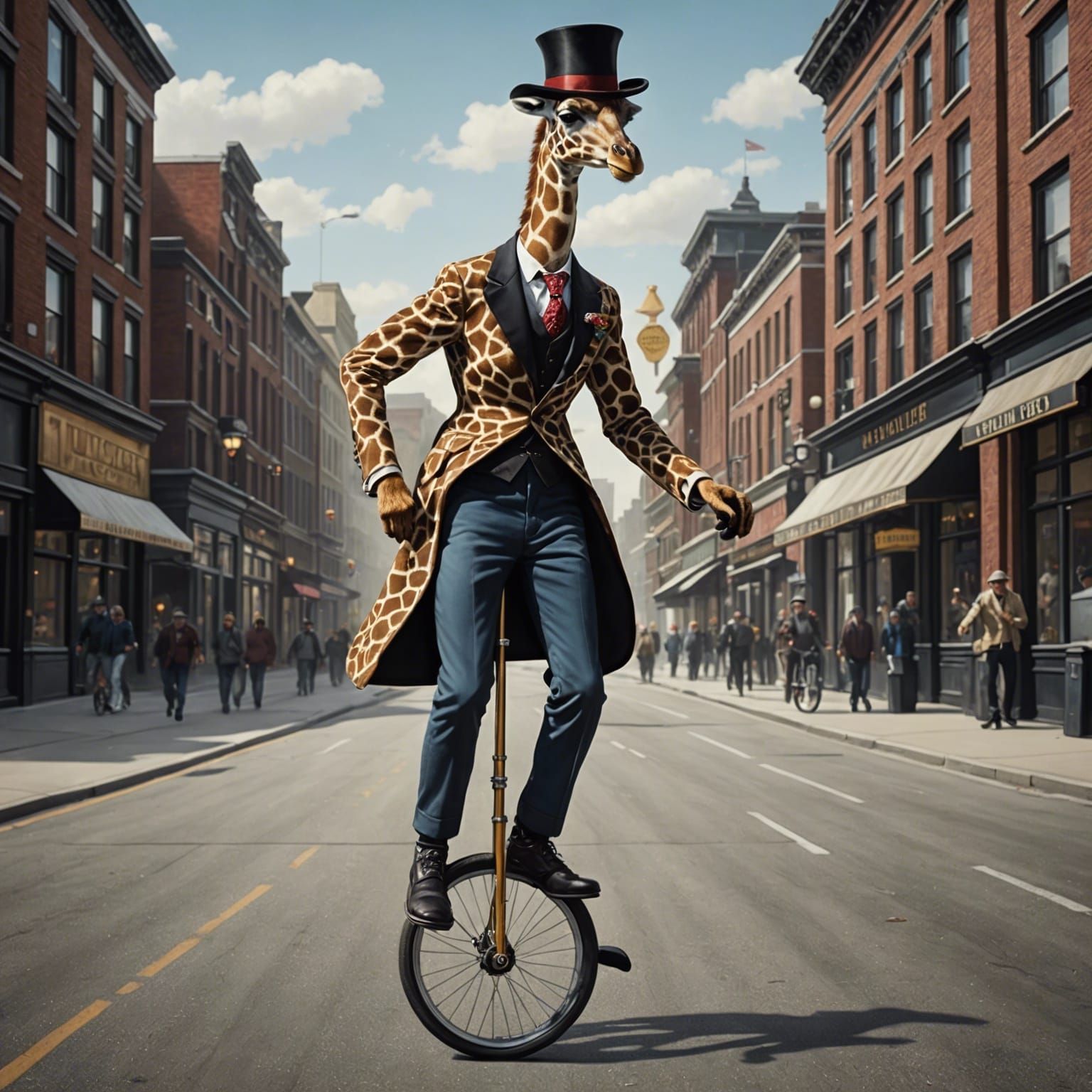 A Giraffe On A Unicycle