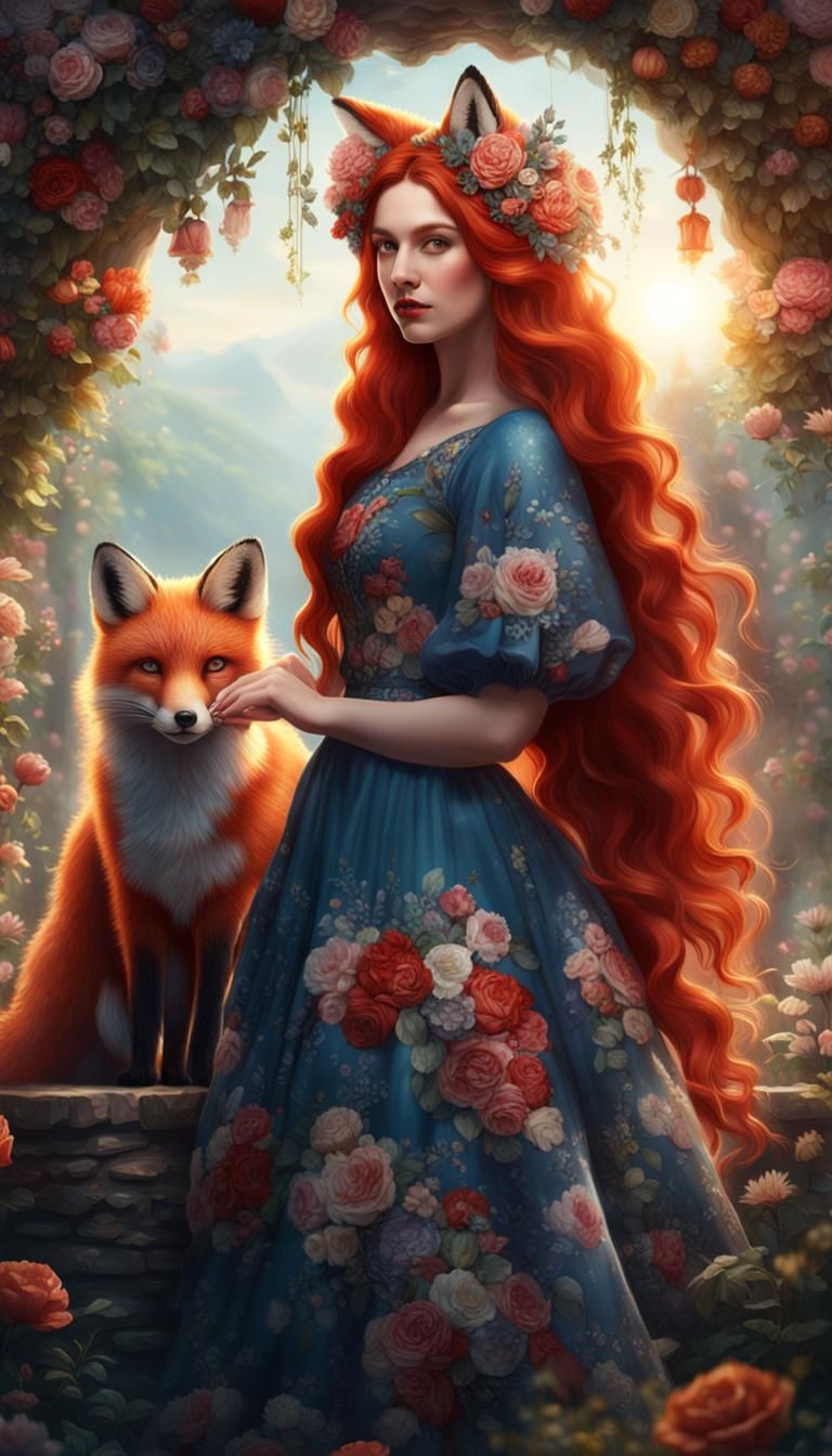 red hair kitsune
