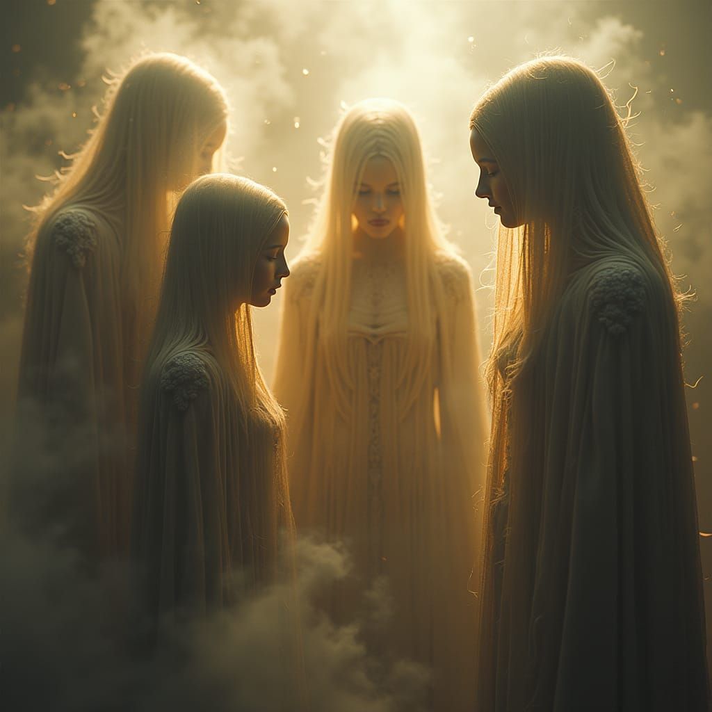 Ethereal Souls Gathered in Dreamlike Glow