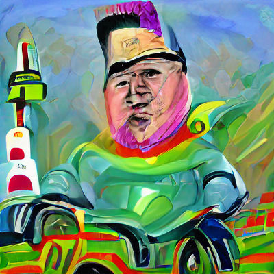 Robot Kim Jong Un Rides Nuclear Warhead, Fauvism