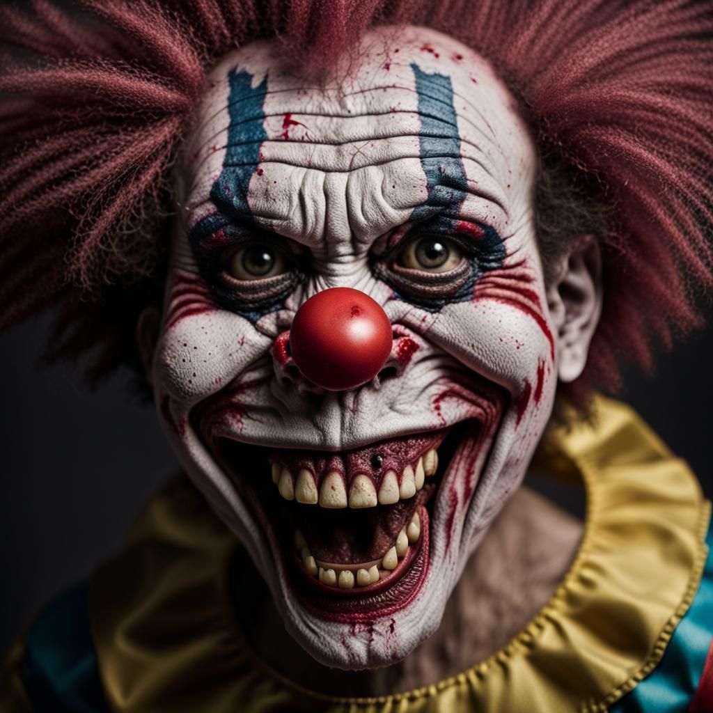 Zombie Monkey Clown Portrait in Dramatic Lighting