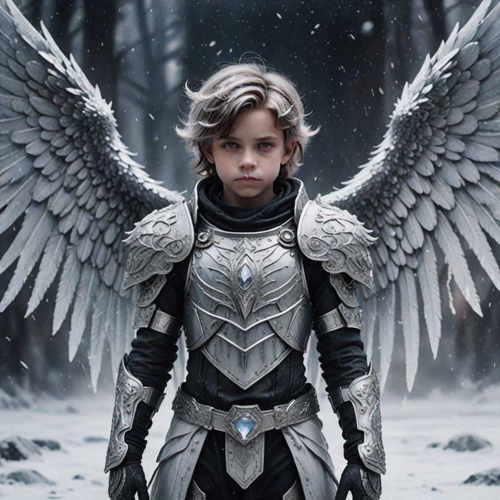 Cosmic Child Angel Knight in Ice Armor