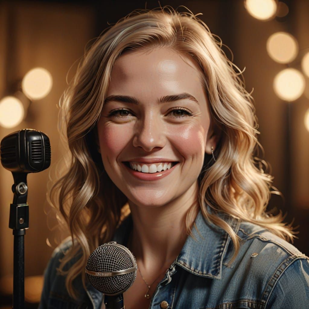 Smiling Woman Portrait in Warm Oil Painting Style