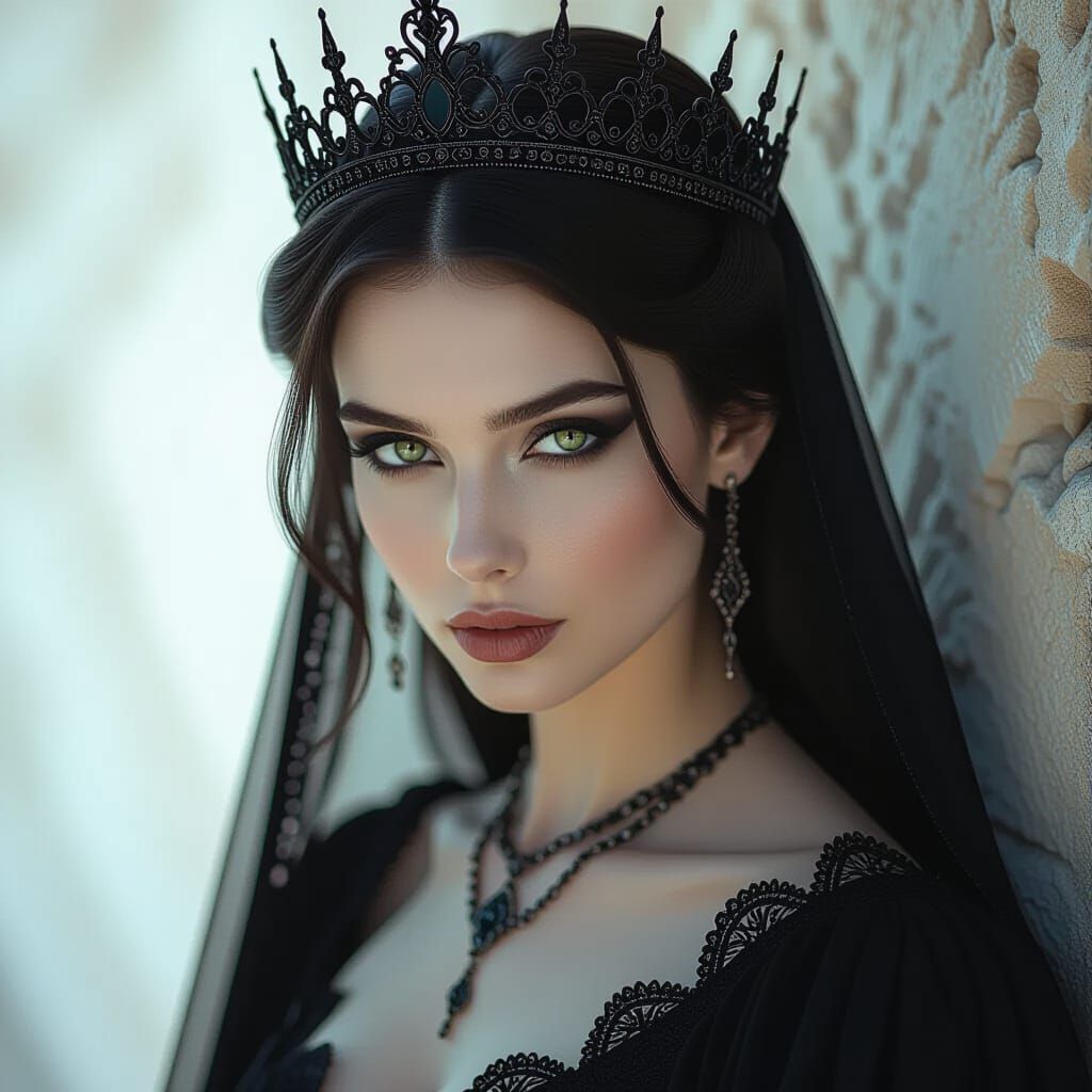 Mysterious Dark Goddess With Chilling Aura