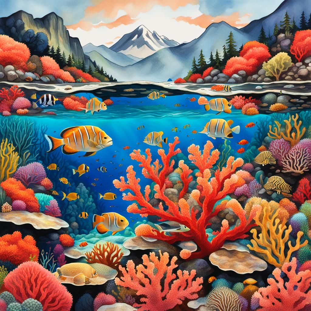 Colorful Coral Reef Ecosystem