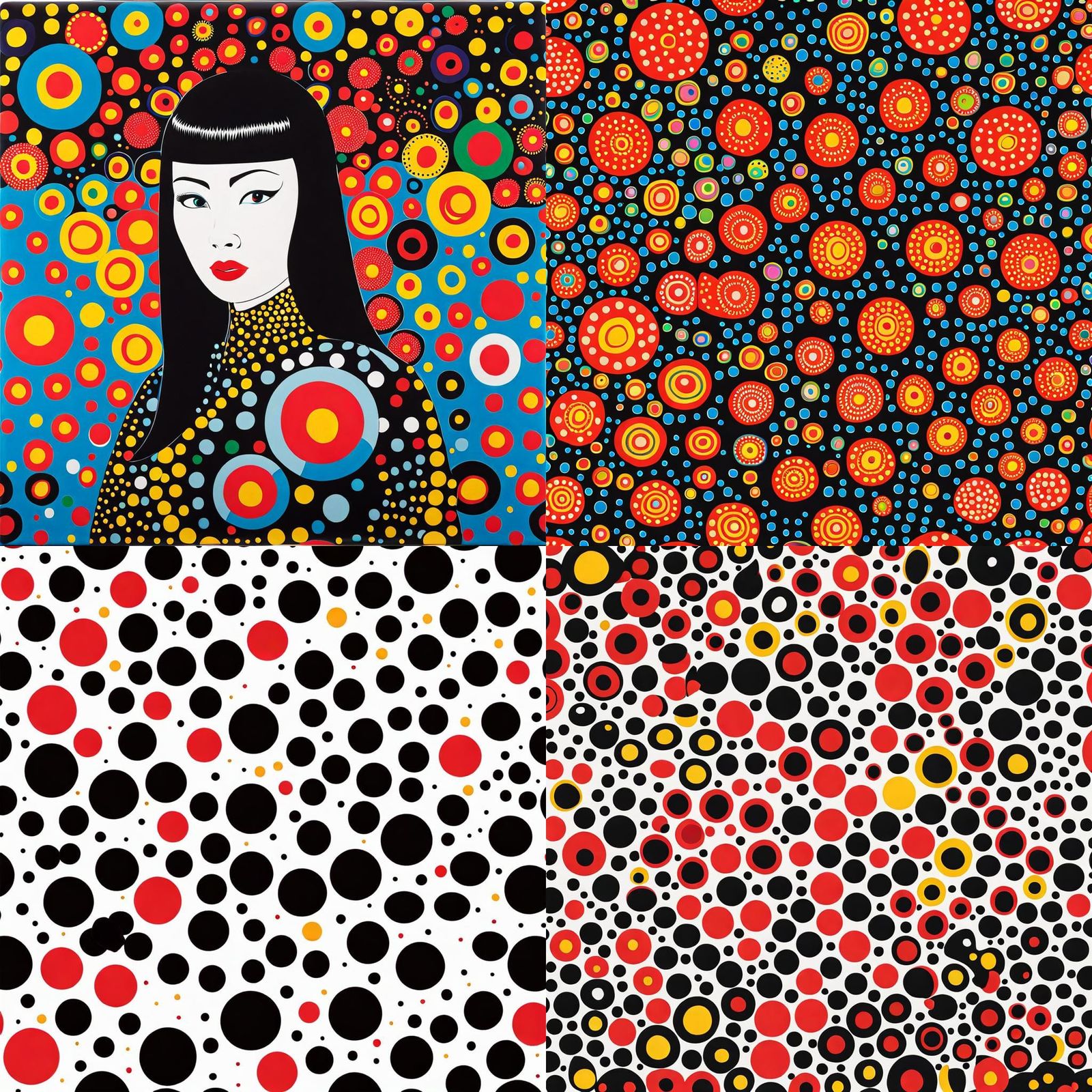 Vibrant Polka Dots in Kusama Inspired Style