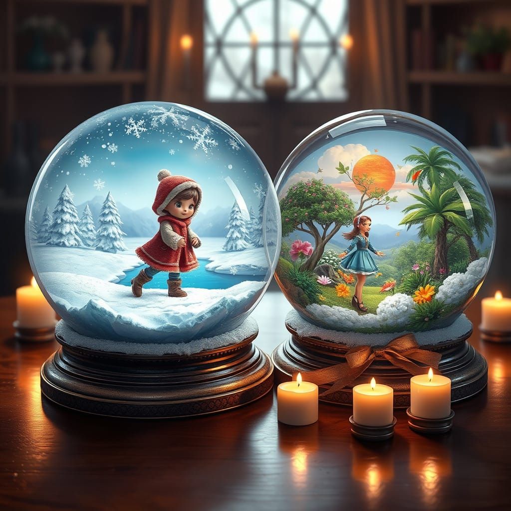 Whimsical Snowball Wonders: A Tale of Two Seasons