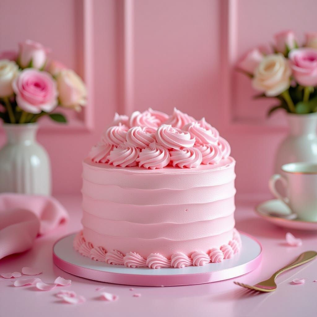 Pink Cake in a Pink Room
