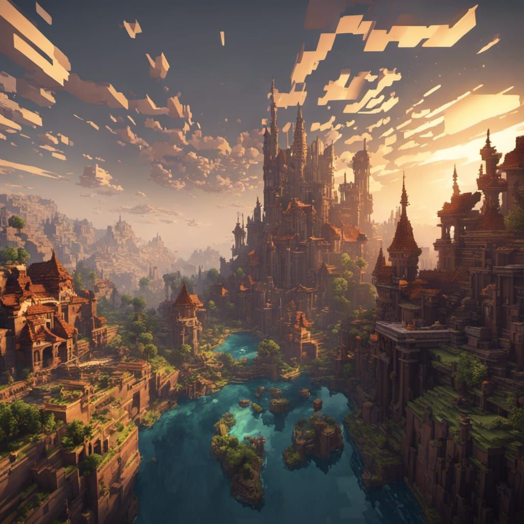 Dark Fantasy Minecraft Concept Art in 8k